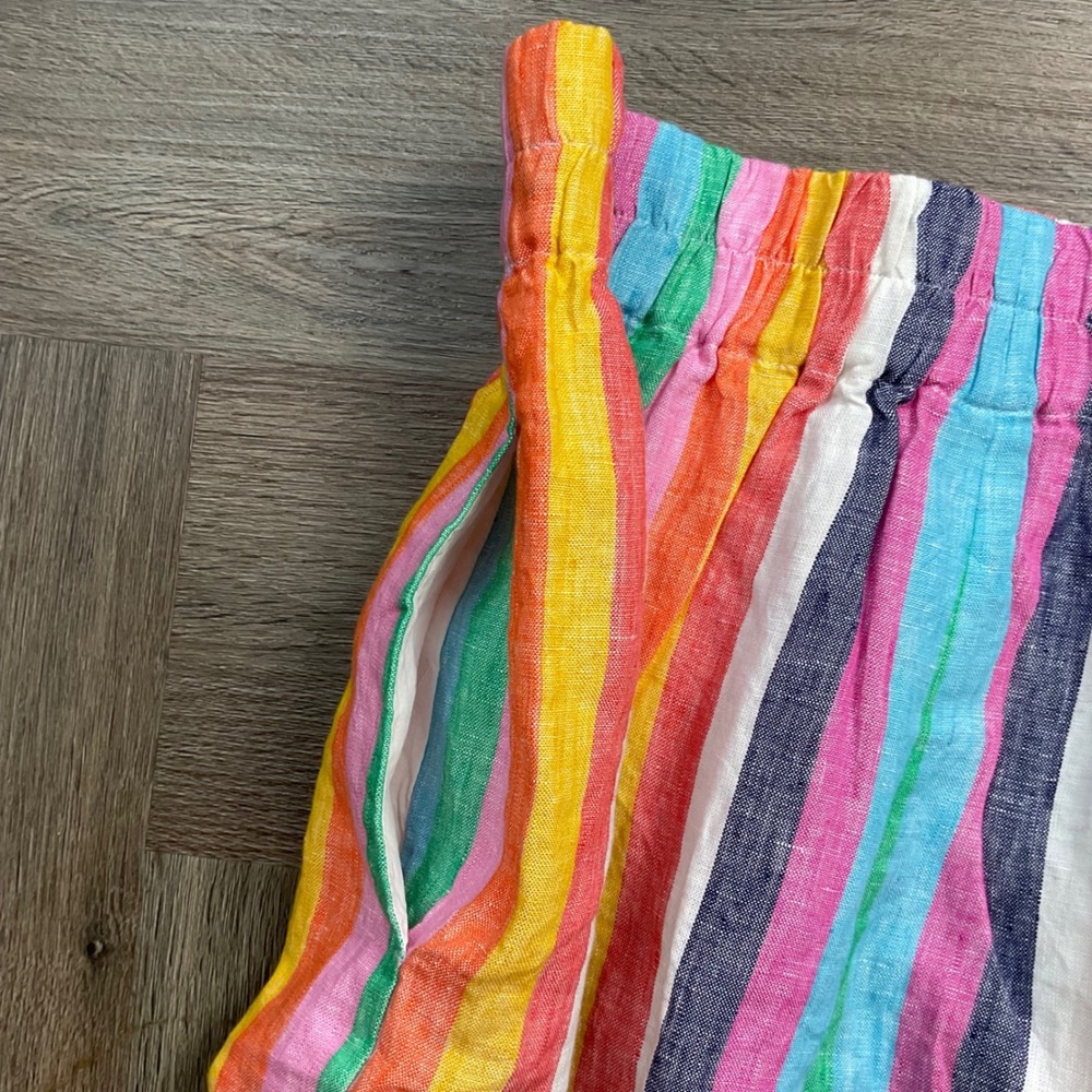 NWT J.Crew Linen Stripe Lined Pocket Skirt Small Multicolor Preppy Boho Classic - Picture 6 of 8